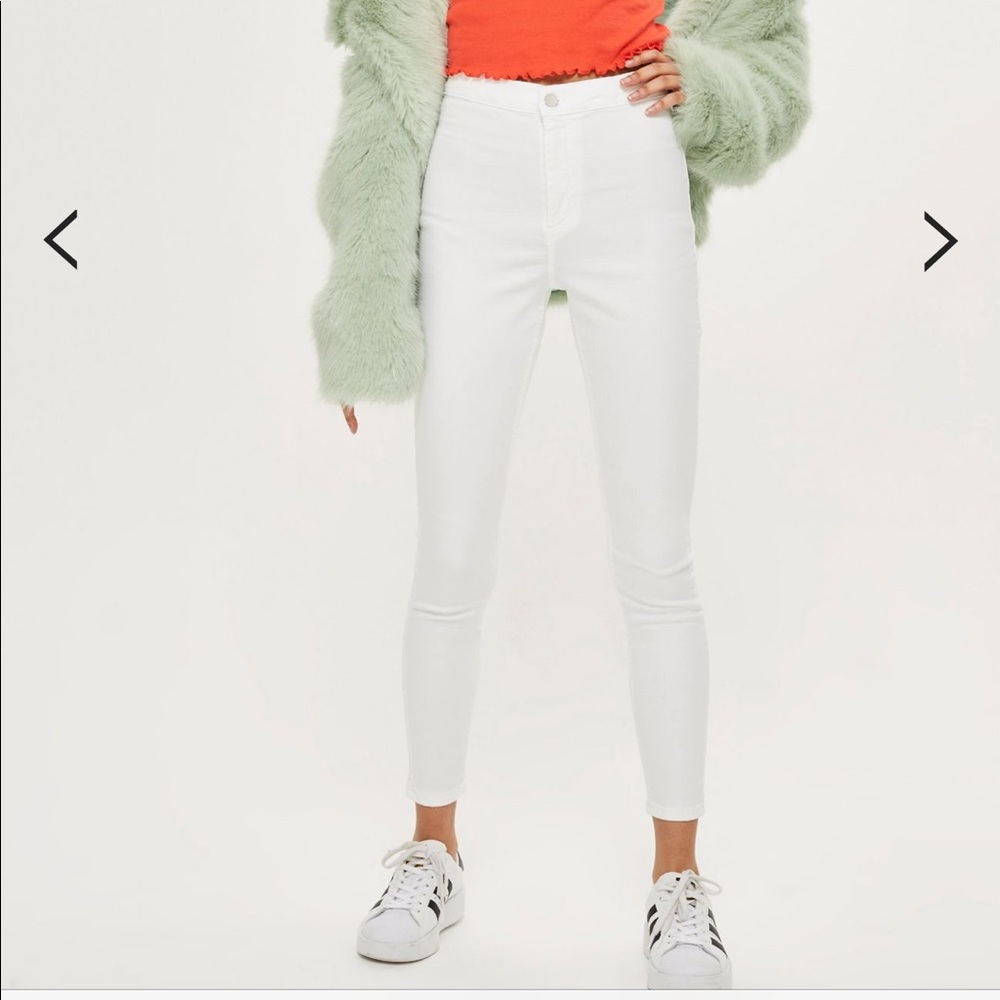 Topshop white joni jeans